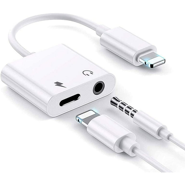 Apple MFi Certified] Headphones Adapter for iPhone, 2 in 1 Lightning to mm Headphone Jack Aux Audio & Charger Splitter Dongle Adapter for iPhone 11/X/XS/XR/8/7/SE/iPad, Support iOS 13 and More -