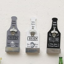WHAMVOX Wall Mounted Bottle Opener Vintage Design White Metal Drinking Accessories for Store Use