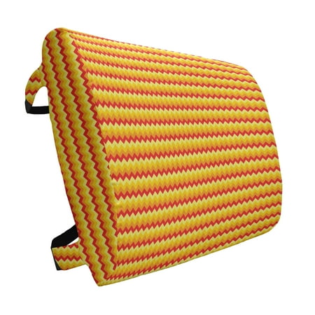 

Yellow Chevron Lumbar Pillow Arrows Geometric Design in Vibrant Warm Colors Waves Classical Soft Back Cushion for Office Chairs with Adjustable Straps 14 x 13 Red Apricot Marigold by Ambesonne