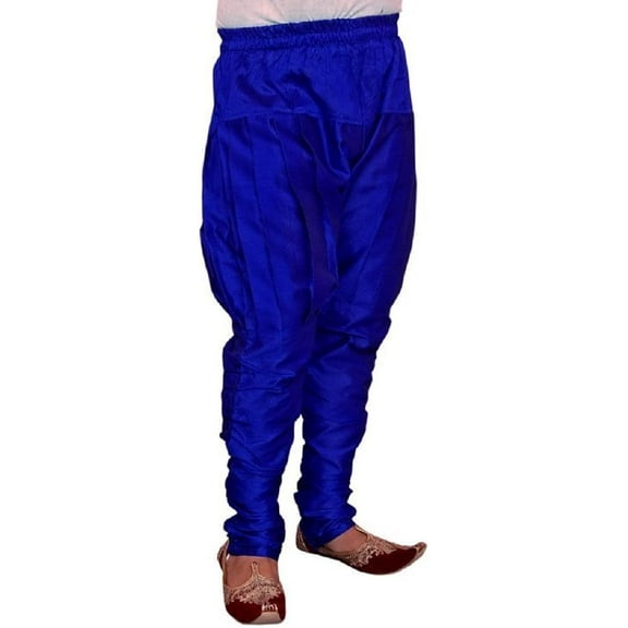 Royal Men's Art Silk Fine Quality Ready to Wear Harem Pant's for Men-Free Size Blue