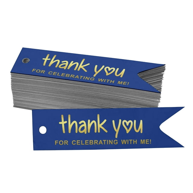 Inkdotpot Pack Of 100 Real Gold Foil Paper Tags Thank You For Celebrating With Me Birthday Favor Hang Tags
