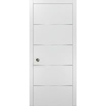 Pocket Sliding White Door 32x80 with Strips