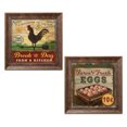 thumbnail image 2 of Gango Home Decor Country-Rustic Farm Fresh Eggs & Break of Day Rooster; Two 12x12in Art Prints in Gold Trim Brown Frames, 2 of 6