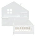 thumbnail image 4 of Harper & Bright Designs Twin Size House Bed with Storage Shelves for Boys Girls, Wood Twin Platform Bed with USB Port Sockets Window and Drawers, White, 4 of 12