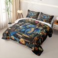 thumbnail image 3 of Feelyou Floral Blue Dragon Twin Quilt Set for Boys Girls, Garden Book Wildlife Twin Coverlet Set, Blue Orange, 2pcs, 3 of 7
