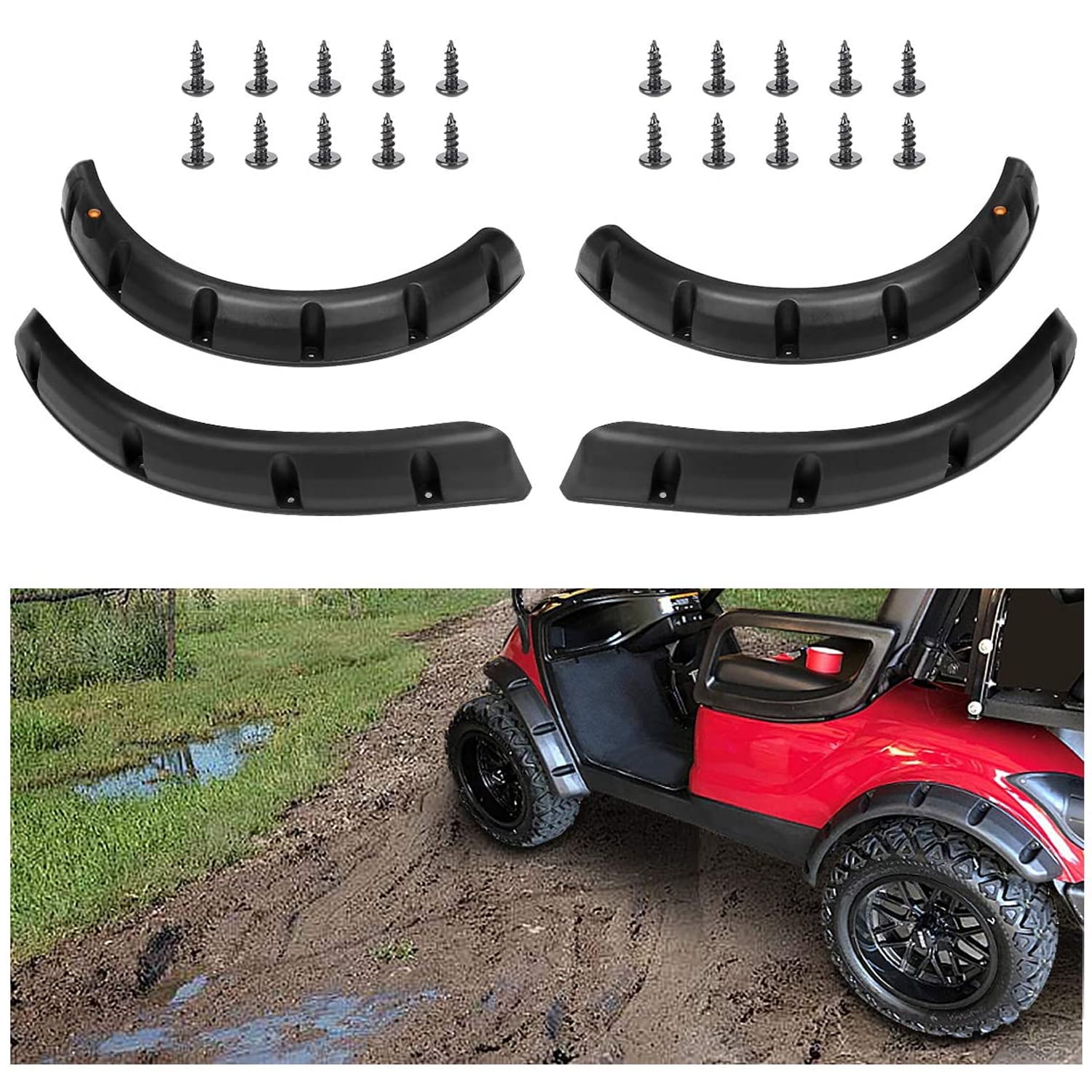 10L0L Golf Cart Fender Flares Fits Yamaha G29 Drive, Front Rear Fender