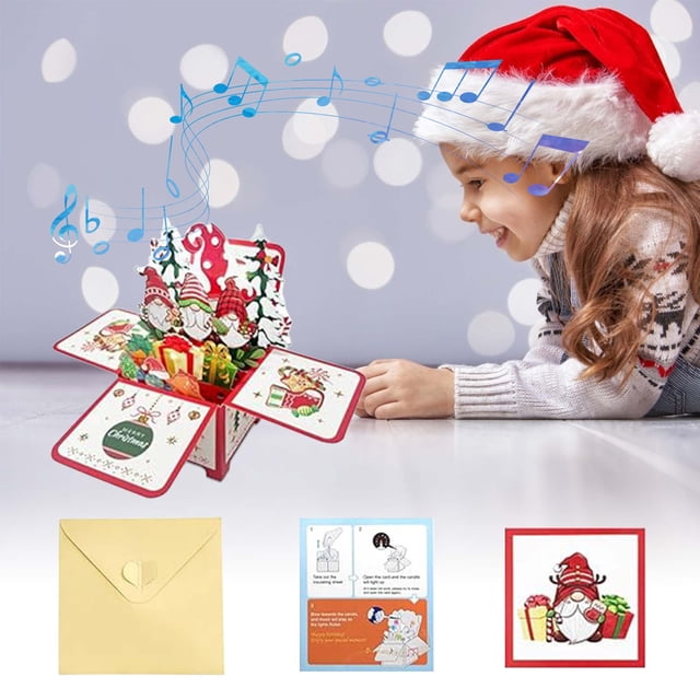 Bdday Christmas Card Up Christmas Tree With Lights And Music Greeting Card Christmas Tree Up Christmas Card LED Light Christmas Card