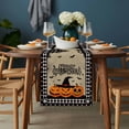 thumbnail image 2 of Happy Halloween Table Runner - 72 Inch Long, Kitchen Dining Table Runner Dresser Scarves, Spooky Pumpkins Horror Bat Brown Farmhouse Decor for Coffee Tables Wedding Party Banquet, 2 of 8