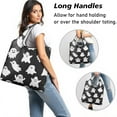 thumbnail image 2 of 5 Pack Foldable Shopping Bag,Black Halloween Ghosts Reusable Grocery Bags with Pockets,Large Reusable Tote Bags with Handles Waterproof & Lightweight, 2 of 6