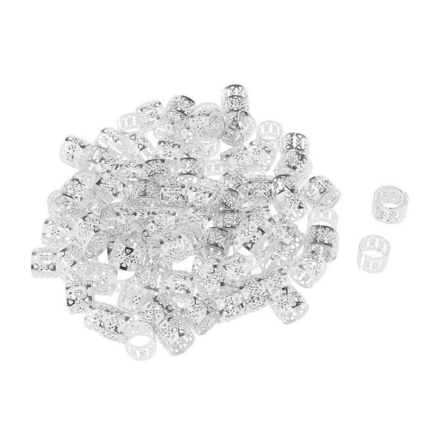 100 uds Perlas para el pelo de 9mm 100 piezas de plata Jinwen Dreadlock Beads para el cabello
