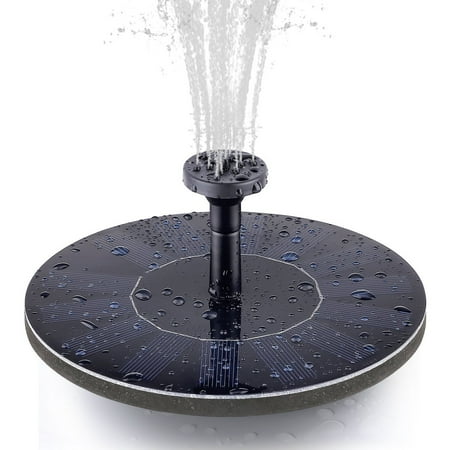 GLiving Outdoor Solar Bird Bath Water Fountain Pump, Free Standing 1.4W Floating Bird Bath Outdoor Fountain Pump for Garden and Patio, Solar Panel Kit Water Pump