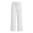thumbnail image 3 of Guluxicc Women's Linen Pants with Pockets Elastic Waist Drawstring Wide Leg Trousers Summer Casual Outfits for Everyday Wear, 3 of 8
