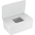 thumbnail image 1 of Caja de pañuelos húmedos - Blanca, Caja de almacenamiento, Dispensador de toallitas húmedas, Caja de pañuelos con tapa para servilletas de bebé JM, 1 of 5
