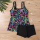 thumbnail image 4 of Trajes de baño para mujer, Trajes de baño para mujer Traje de baño bikini sin espalda con tirantes y tirantes, teñido anudado en color contrastante para mujer, 4 of 6