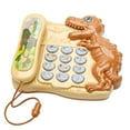 thumbnail image 1 of Khaki Dinosaur Telephone Toy With Letter Number Learning Interactive Pretend Play Phone For Kids Parent Child Communication Educational Toy Size 1.96X2.16 Inches Weight 0.42Lb, 1 of 8