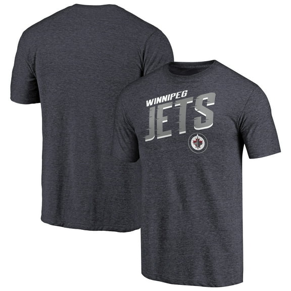 Men's Navy Winnipeg Jets Slant Strike Tri-Blend T-Shirt