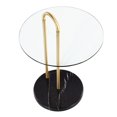 thumbnail image 6 of Lumisource Claire Contemporary/Glam Side Table in Black Marble and Gold Steel with Clear Glass Top, 6 of 7