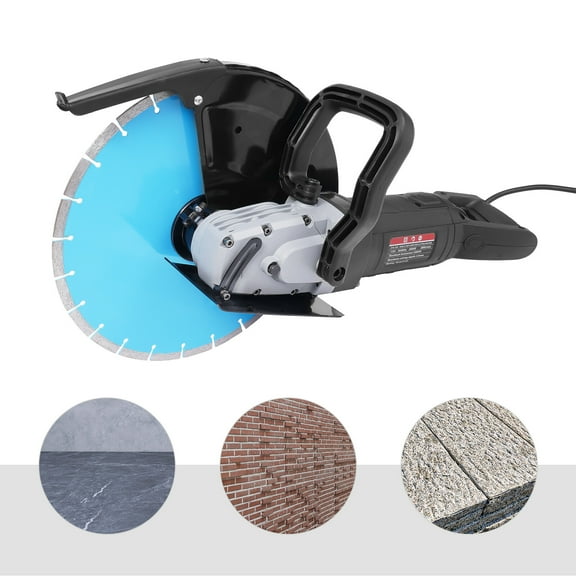 Electric Concrete Saw Round Portable Corded Concrete Saw 3800rpm w/ Blue Blade For Metal, Granite, Porcelain, Wood, Reinforced Concrete