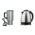 thumbnail image 1 of BRENTWOOD APPLIANCES 1.5-Liter Stainless Steel Cordless Electric Kettle with Heated Travel Mug &, 1 of 1