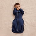 thumbnail image 6 of Love to Dream Swaddle Up Baby Sleep Sack, Arms Up Design, Sleep Nearly 2x Longer, Twin Zipper, Cotton, Medium 13-19 lbs, 1.0 TOG, Navy, 6 of 10