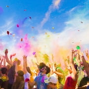 Color Blaze 25 Holi Color Powder Packets - 75 g Each - Pink, Red, Orange, Yellow, Green, Teal, Blue, Purple - For Toss, Rangoli, Fun Run, War, Party & Festival