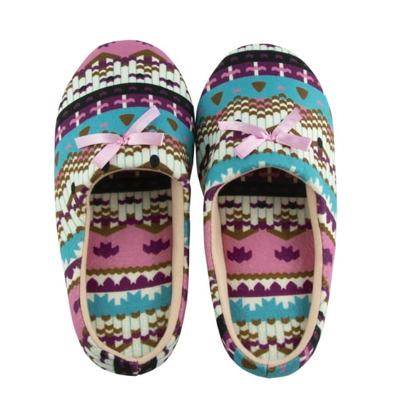 Canyon Sky Women's Aztec Pattern Soft & Comfy Slippers, Large (8-9)