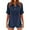 Navy, variant on MIXUE Womens Summer Tops Linen Solid Color V Neck Short Sleeve Stylish Comfortable Casual T-shirts Sportwear,Blue,S