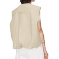 thumbnail image 2 of Women Casual Zip Up Cargo Ruched Hem Sleeveless Blazer Vest Jackets, 2 of 4