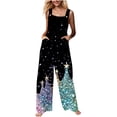 thumbnail image 2 of pstuiky Christmas Outfits for Women, Women Christmas Overalls Print Loose Adjustable Overalls Wide Leg Belt Pocket Overallschristmas Jumpsuit for Women, 2 of 8
