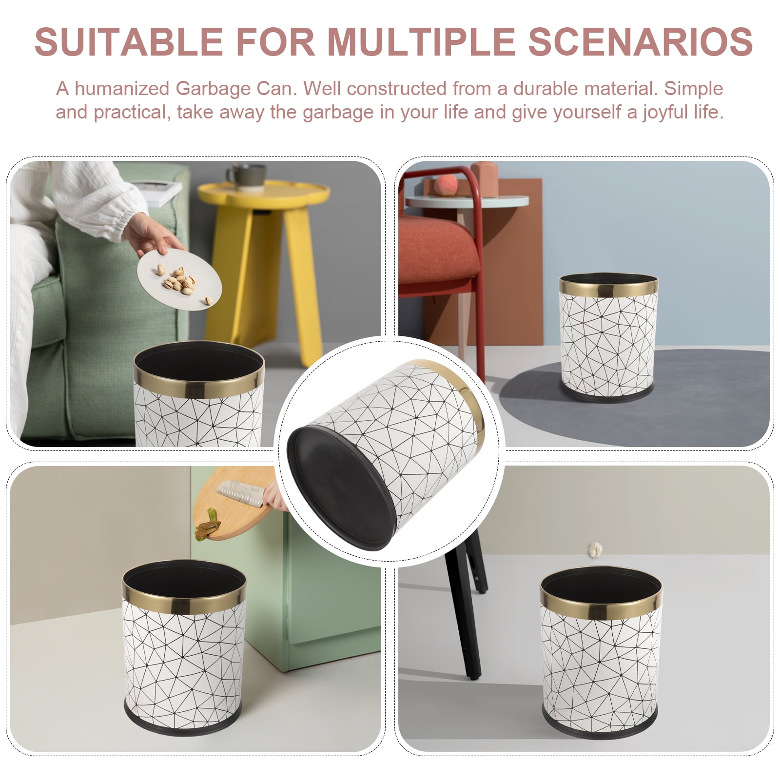 unbranded  Garbage Can Recycle Trash with Lid Waste Basket Cans Bin Bins Office