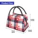 thumbnail image 2 of Fotbe Heart Plaid Bolsa Térmica Portátil con Estampado, Bolsa de Entrega de Alimentos Aislada, Bolsa Reutilizable de Gran Capacidad para Comidas y Supermercado, 2 of 6