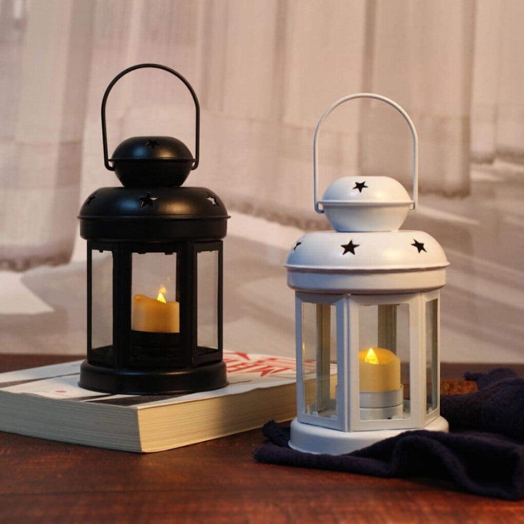 Candle Stand Star Metal Wind-proof Hanging Lantern Multi-Color