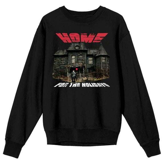 It 2017 Movie Home For The Holidays Women's Black Long Sleeve Sweatshirt-Medium
