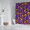 thumbnail image 2 of Retro Horror Themed Artwork Cute Ghost Pumpkin Illustration Waterproof Curtain,72x72in Shower Curtain, 2 of 6