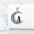 thumbnail image 3 of YAFEINI Black Cat Necklace 925 Sterling Silver Cat Necklace for Women Abalone Shell Halloween Cat Necklace Moon Cat Necklace Cat Jewelry for Women Mother Wife, 3 of 6
