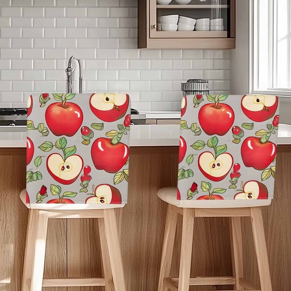 Apples Chair Covers Set of 4 Fruits Chair Back Covers Stretch Removable Washable Chairs Slipcovers Chair Protector for Dining Room Kitchen Party Decor