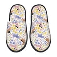 thumbnail image 2 of KLL Floral Puppy Slippers for Women Men House Slip on Indoor Outdoor Bedroom Furry Fleece Lined Ladies Comfy Anti-Skid Rubber Hard Sole-Large, 2 of 8