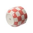 thumbnail image 4 of Mainstays Lennon 6" x 6" x 4.5" Round Coral Pink Checkered Ceramic Planter, 4 of 8