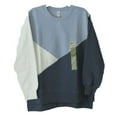 thumbnail image 2 of Green Tea Women's Colorblock Sweatshirt, Tri-Color, Side Split Seam (Denim, L), 2 of 2
