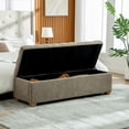 thumbnail image 2 of S-HOME 60.2 Inch Wide Chenille Upholstered Storage Bench With Tufted Flip-Top Design For Living Room And Bedroom Use，taupe, 2 of 8