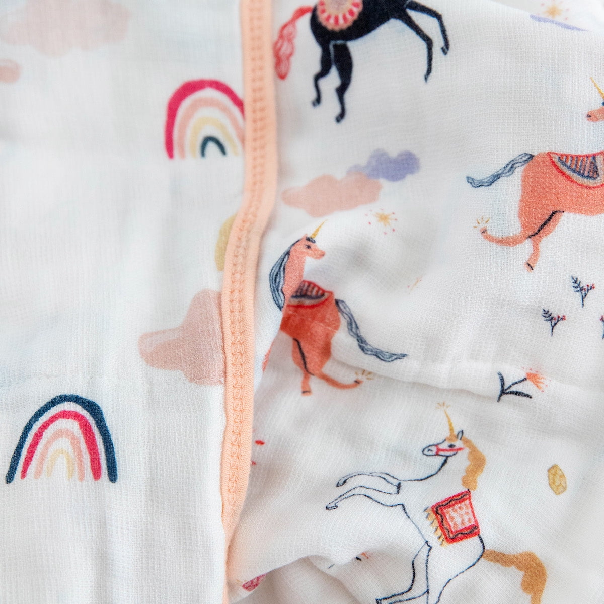 Red Rovr 100% Organic Cotton Muslin Quilted Infant Blanket, Unisex, Little Unicorns