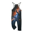 thumbnail image 6 of MKOSPLRT Jumpsuits for Girl Summer V Neck Spaghetti Strap Jumpers Casual Graphic Harem Long Overalls Loose Fit Jumpsuits with Pocket, 6 of 6