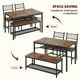 thumbnail image 5 of ChaoLink Juego de mesa para 4, mesa para cocina y 2 sillas con banco de almacenamiento, juego de mesa rectangular de 47.2" con soporte para vino, para espacio pequeño, apartamento, color marrón, 5 of 8