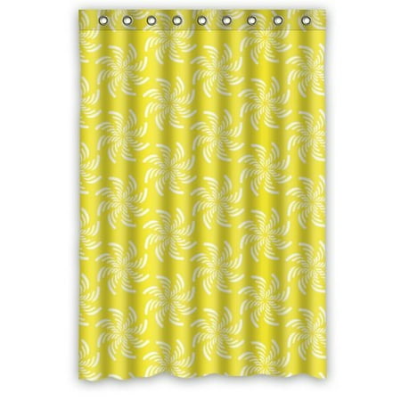 Yellow Bathroom Curtains HelloDecor Windmill Patterns In Yellow Shower Curtain Polyester Fabric Bathroom Decorative Curtain Size 48x72 Inches ()