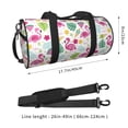 thumbnail image 4 of Xecao Cute Flamingo print Round Travel Duffel Bag is a foldable gym bag with an inner pocket, perfect for travel sports, 4 of 8