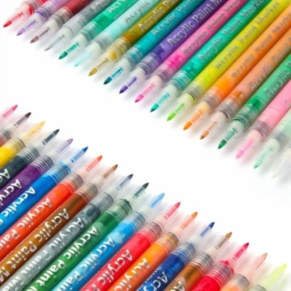 36 Colors Extra Fine Tip Paint Markers Pens, Premium Acrylic Paint Pens For Rock Painting, Canvas, Wood, Glass, Ceramic, Fabric, Acrylic Markers Set for Painting Supplies