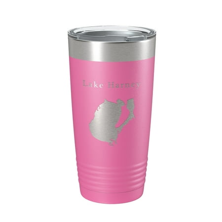 

Lake Harney Map Tumbler Travel Mug Insulated Laser Engraved Coffee Cup Florida 20 oz Pink