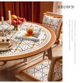 thumbnail image 3 of nipocaio Moderne en Cuir Floral Table Ronde Tapis Table Ronde Minimaliste Tissu Tache et Résistant à l'Huile Sans Lavage Linge de Table Repas Maison Table Ronde Mat en Cuir Table Ronde Tapis Diamètre 60cm, 3 of 5
