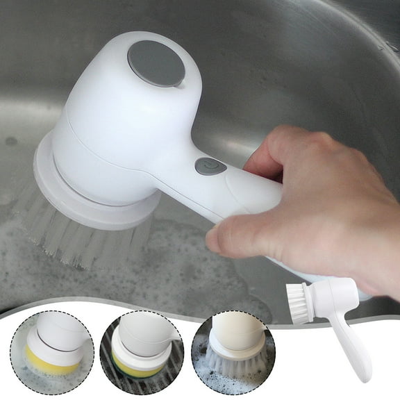 RnemiTe-amo Electric Spin Scrubber, Cordless Electric Cleaning Brush with 3 Brush Heads,Bathroom Scrubber Electric Cleaning Brush for Cleaning Tub,Tile,Floor,Stove,Sink,Kitchen