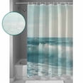 thumbnail image 3 of 72x78 Inch Shower Curtain Light Blue Coastal Bathroom Decor Waterproof Fabric Bathtub Bath Curtains Decorative Summer Beach Seaside Ocean Extra Long Shower Curtain Set with Hooks, 3 of 6